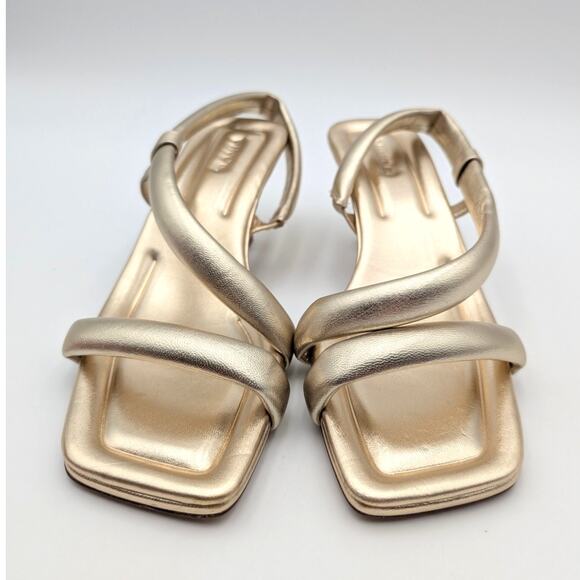 Vince Coline Slingback Padded Leather Sandals Women's Champagne Size US7.5M EU38 - Picture 2 of 12